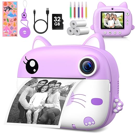 Kids Camera Instant Print & 2.5K Digital Video Instant Print Camera for Kids